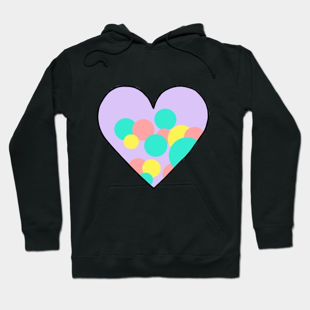 Polka Dot Heart Sticker Hoodie by CalliesArt